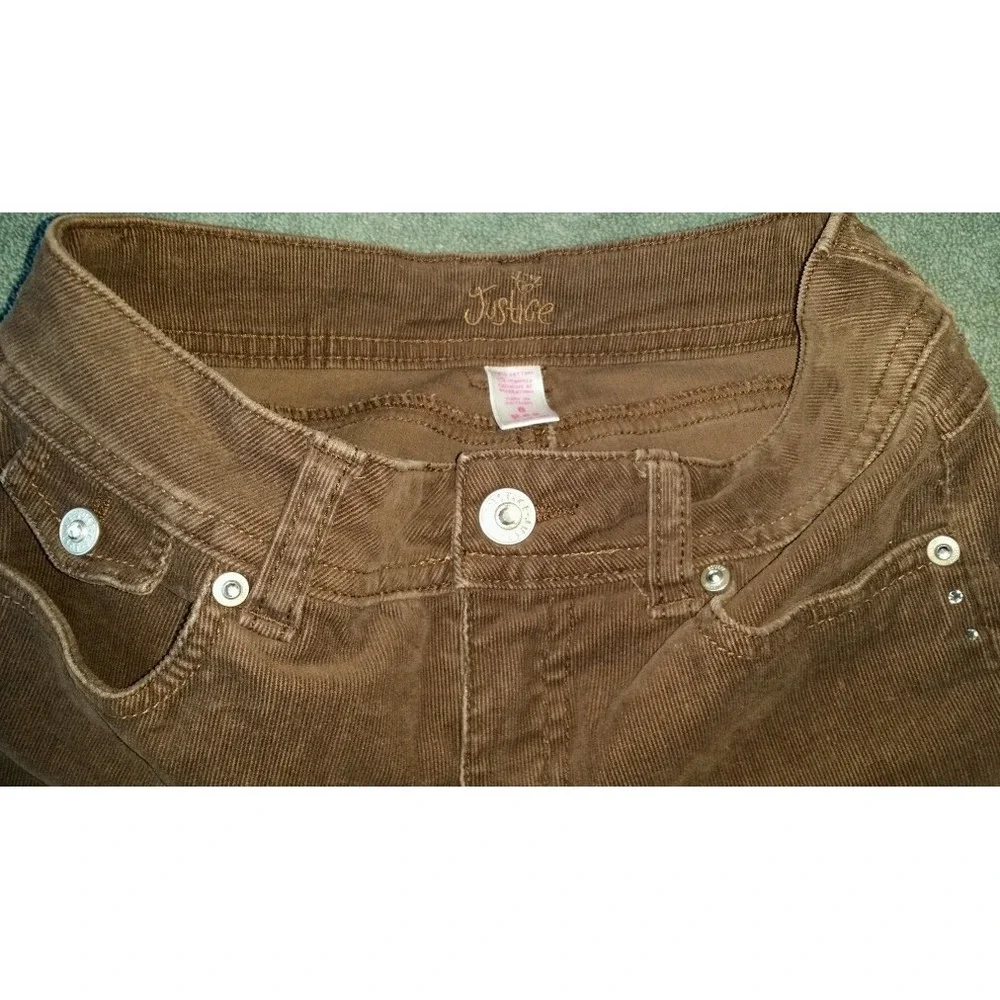 Justice‎ Girls Cordoroy Brown Pants size 8R 8 Regular